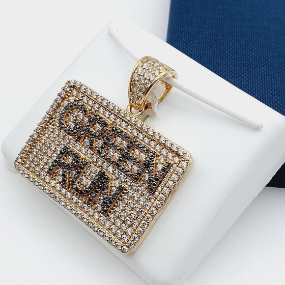 "14K Gold Plated Cubic Zircon Pendant, INUS1BR218 - Picture 4 of 9